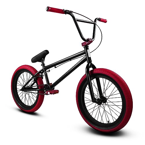 Elite BMX Bikes in 20" & 16" - These Freestyle Trick BMX Bicycles Come in Two Different Models, Stealth (20" BMX) & Pee-Wee (16" BMX) (20", Black Red)